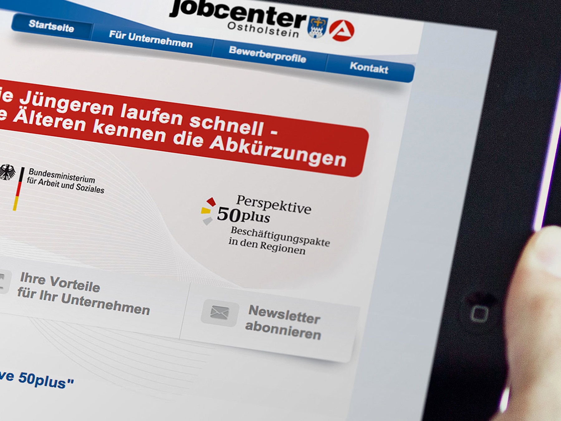 AuD Referenzen Jobcenter Webdesign Gesamtkonzept Ostholstein